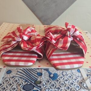 a new day Red and White Checkered Womens Sandals